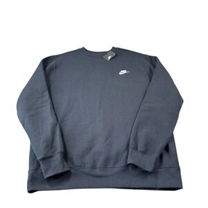 Nike Black Spellout Swoosh Fleece Lined Men's Crewneck Size Large NWT
